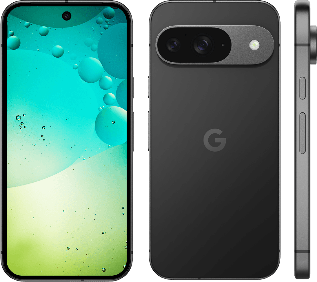 Aqua One — Pixel 9, three angles